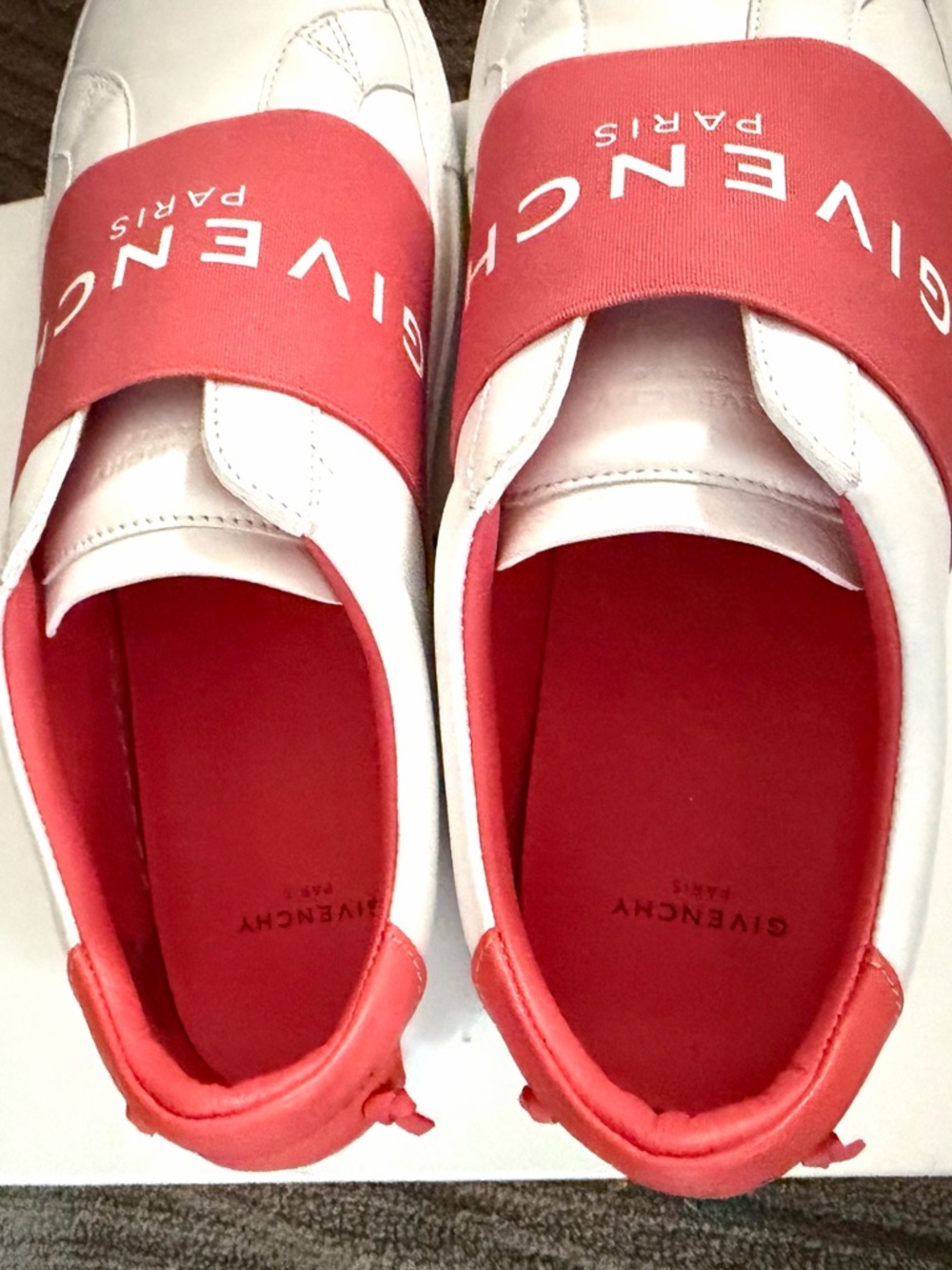 Givenchy White Sneakers with Coral Strap and Liner - Picture 4 of 7